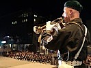 Der Solotrompeter beim "Großen Österreichischen Zapfenstreich", Gefreiter Johannes Blasisker.