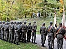 Militärische Feier beim Kaiserjägerdenkmal auf der Fluh.