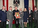 Der stellvertretende Landesfeuerwehrkommandant Hirm, Brigadekommandant Holzer, Altersberger, Militärkommandant Gitschthaler, Landespolizeikommandantin Kohlweiß und Landesrettungskommandant Tazoll.