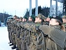 Der internationale Ehrenzug aus bosnischen und österreichischen Soldaten.