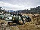 Die Baupionere beim Ausbau des Camps Edling unmittelbar nach ihrer Ankunft.