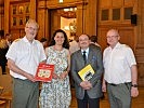 V.l.: Brigadier Urrisk-Obertynski, Veronika Mickel-Göffert, Kurt Schebesta und Oberst Skalvy.