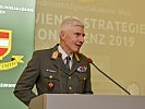 Generalstabschef Robert Brieger bei seinem Vortrag.