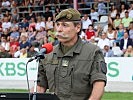 Brigadekommandant, Oberst des Generalstabsdienstes Horst Hofer, bei seiner Rede.