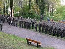 Antreten vor dem Kaiserjägerdenkmal oberhalb von Bregenz.