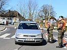 Kontrollen am Grenzübergang Lochau durch Soldaten des Jägerbataillons 17 aus der Steiermark.