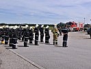 Die Horstfeuerwehr am Brandübungsplatz.