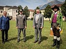 Im Zeichen der Tradition. Von links: Franz Hitzl, Sprecher des Traditionsforum Tirol, Militärkommandant Brigadier Ingo Gstrein, Landesrat Johannes Tratter und der neue Kommandant der Tiroler Schützenkompanien, Bundesmajor Thomas Saurer.