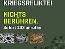 Plakat: Achtung Kriegsrelikte.