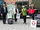 V.l.: ÖOC-Präsident Stoss, Ministerin Tanner, ÖPC-Präsidentin Rauch-Kallat und Erima Geschäftsführer Grims.