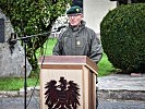 Der Militärkommandant bei seiner Festansprache.