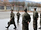 Am Standort des Infektionsteams, in der Messehalle Dornbirn, erhielten die Soldaten ihre Tageseinteilung.