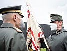 Der neue Kommandant: Oberst des Generalstabsdienstes Klaus Klingenschmid, r.