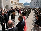 V.l.: Landeshauptmann Haslauer, Bundespräsident Van der Bellen und die slowakische Präsidentin.