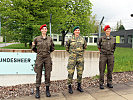 Die Soldatinnen Korporal Sarah H., Wachtmeister Daniela K. und Wachtmeister Angelica M. (v.l.), schilderten ihre Eindrücke des Berufs als Soldatin.