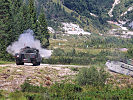 Die Schützenpanzer "Ulan" beim Scharfschießen am Truppenübungsplatz Hochfilzen.