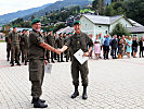 Oberstleutnant Roland Bock (l.) übergab das Kommando des Referates Dienstbetriebes Militärkommando Salzburg an Oberst Markus Bender.