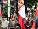 Ein Traditionsverband in historischer Ausrüstung erinnert an den berühmten Angriff der Flügelhussaren.