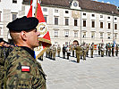 Die Repräsentationskompanie und Militärmusik der Gäste aus Polen.