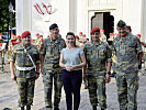 (v.l.:) Oberst Bernhard Heher, Brigadier Kurt Wagner, Bezirksvorsteherin Johanna Sperker, Oberst Georg Frischeis, Oberst Michael Rauscher.