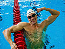 Andreas Ernhofer nach seiner inoffiziellen Weltrekordzeit &uuml;ber 100 Meter R&uuml;cken.
