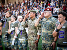 Die Spieler der Vienna Vikings &uuml;berzeugten mit den "Military Uniform".