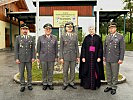 V.l.: Oberstleutnant Graser, Militär-Erzdekan Ellenhuber, Generalmajor Bayr, Generalvikar Fahrner, Oberst Hufler.