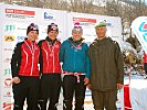 V.l.: Die siegreichen Damen beim Riesenslalom, Korporal Nicole Schmidhofer, Korporal Martina Geisler, Gefreite Mariella Vogelreiter und Oberst Gerhard Eckelsberger.