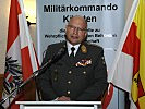 Der Kärntner Militärkommandant, Brigadier Spath, bei seiner Festansprache.