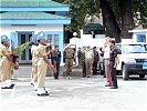 Generalmajor Loidolt beim Empfang in Srinagar.