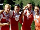 Die strahlenden Weltmeister von Luzern .(v.l.n.r.) Heeressportler Sebastian Sageder, Bernd Wakolbinger, Wolfgang Sigl und Martin Kobau 