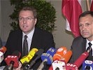 Verteidigungsminister Scheibner und Inneminister Strasser.