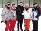 Danke! Prof. Schröcksnadel und Herbert Scheibner, li. ÖSV-GenSekr Leistner und Alpinchef Hans Pum.