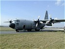 Landung der belgischen C130 in Langenlebarn.