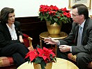 Bianca Jagger (l.) traf Verteidigungsminister Norbert Darabos in Wien.