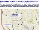 Infografik: Anreise, Parkplätze und Shuttleservice.