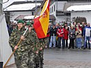 Spanische Athleten beim Einmarsch der Nationen.