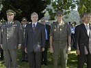 V.l.: Generalmajor Segur-Cabanac, BH Pansi, Brigadier Konzett und Bürgermeister Hartlieb