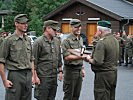 Das österreichische Team "Prinz Eugen": Oberwachtmeister Astl, Wachtmeister Zöttl und Gefreiter Billinger (v.r.).