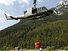 Am Schneeberg flogen die Luftstreitkräfte Löscheinsätze mit Hubschraubern...