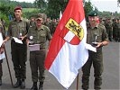 Die beiden Salzburger Viteleutnant Steiner (rechts) und Vizeleutnant Zwinger (mitte) belegten die ersten beiden Plätze.