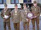 Die siegreiche Mannschaft im militärischen Langlauf. V.l.n.r. Wm Willegger, StWm Enders, OStv Mataln und Hptm Aschbacher.