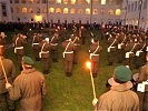 Der Innenhof des Stifts bot die eindrucksvolle Kulisse für die Aufführung des Großen Zapfenstreichs.