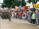 Die Grundwehrdiener beim Ausmarsch nach der Angelobung.