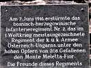 Die Inschrift am Bosniakendenkmal.