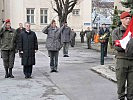 Bundespräsident Fischer beim Empfang in der Starhemberg-Kaserne.