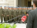 Im Zuge der Feier verabschiedete der Minister ein neues Kontingent für die UNO-Mission auf den Golanhöhen.