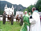 Die Pferde wurden bei der Messe gesegnet.