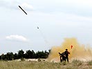 Die österreichischen Fliegerabwehr-Soldaten schossen im polnischen Ustka bei Tag ...