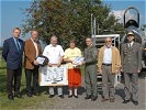 Allen voran gratulierten Oberstleutnant Platzer, Bürgermeister Leitner und Generalmajor Wolf (v.l.) den Jubiläumsgästen.